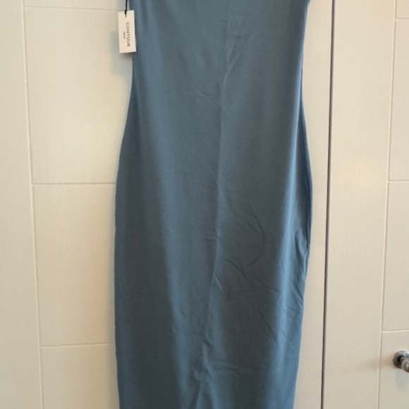 Aritzia Contour Midi Tube Dress NEW - Slab Blue - L - Picture 2 of 9